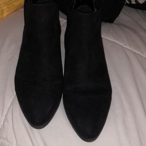 Ladies black suede booties